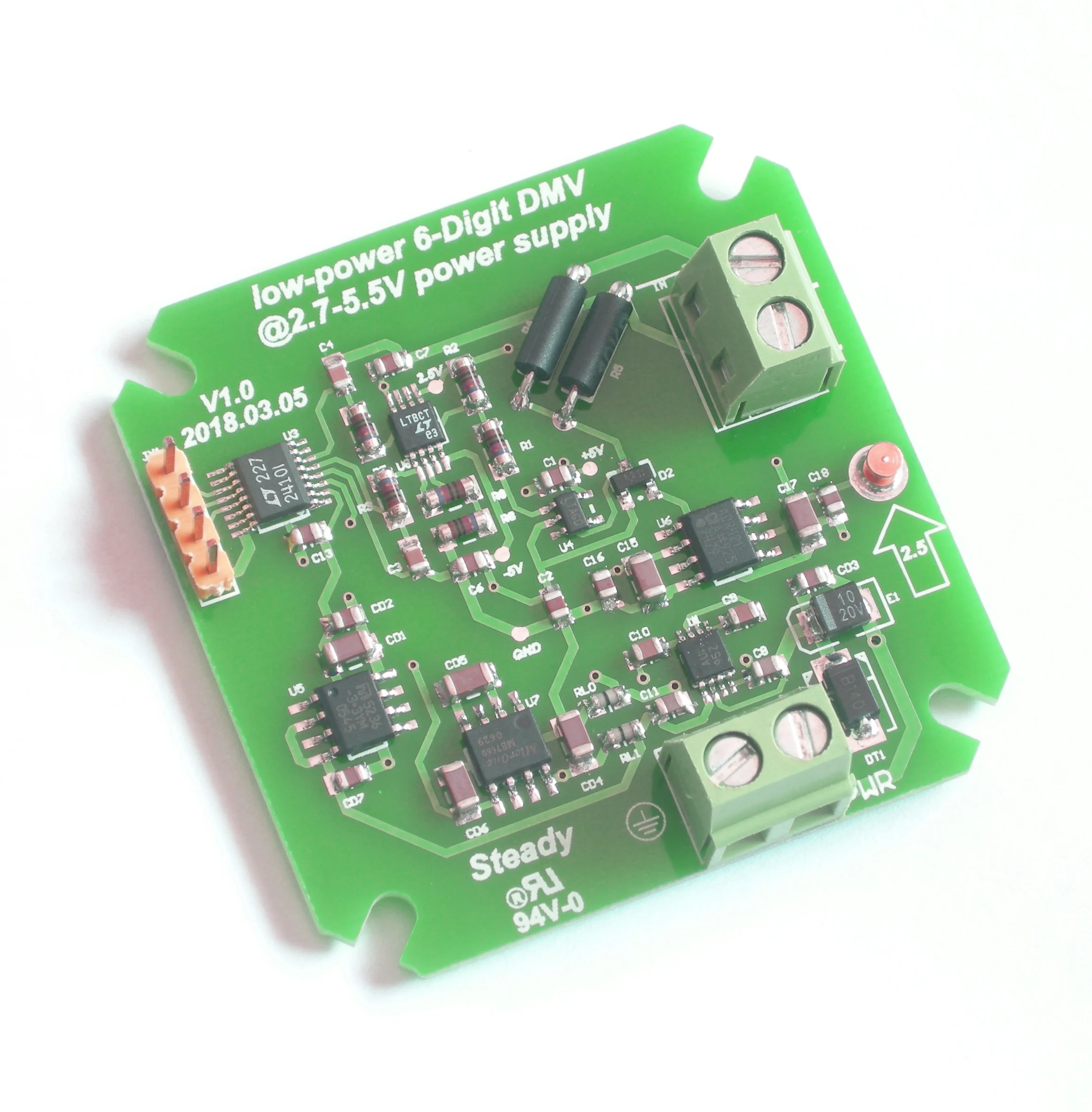 Battery Powered, High Precision, Low Noise, Low Power Consumption, Zero Drift in 6-bit Voltage Signal Acquisition Module