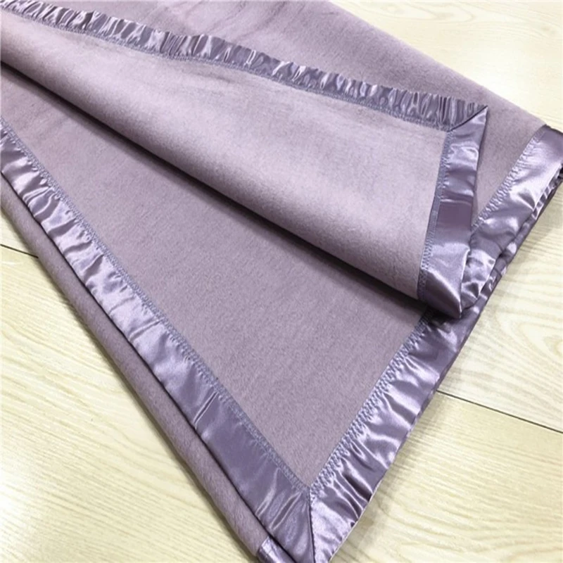 

One Silk Blanket 100% Mulberry Silk Brushed King Size 200 x 230 cm Light Purple Gray Warm Camel Colors Customize