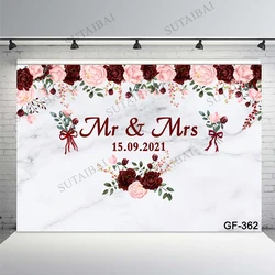 Wedding Flowers Background Decorations Marriage Bridal Shower Party Photography Custom PhotoBooth Backdrop Photocall Photoshoot