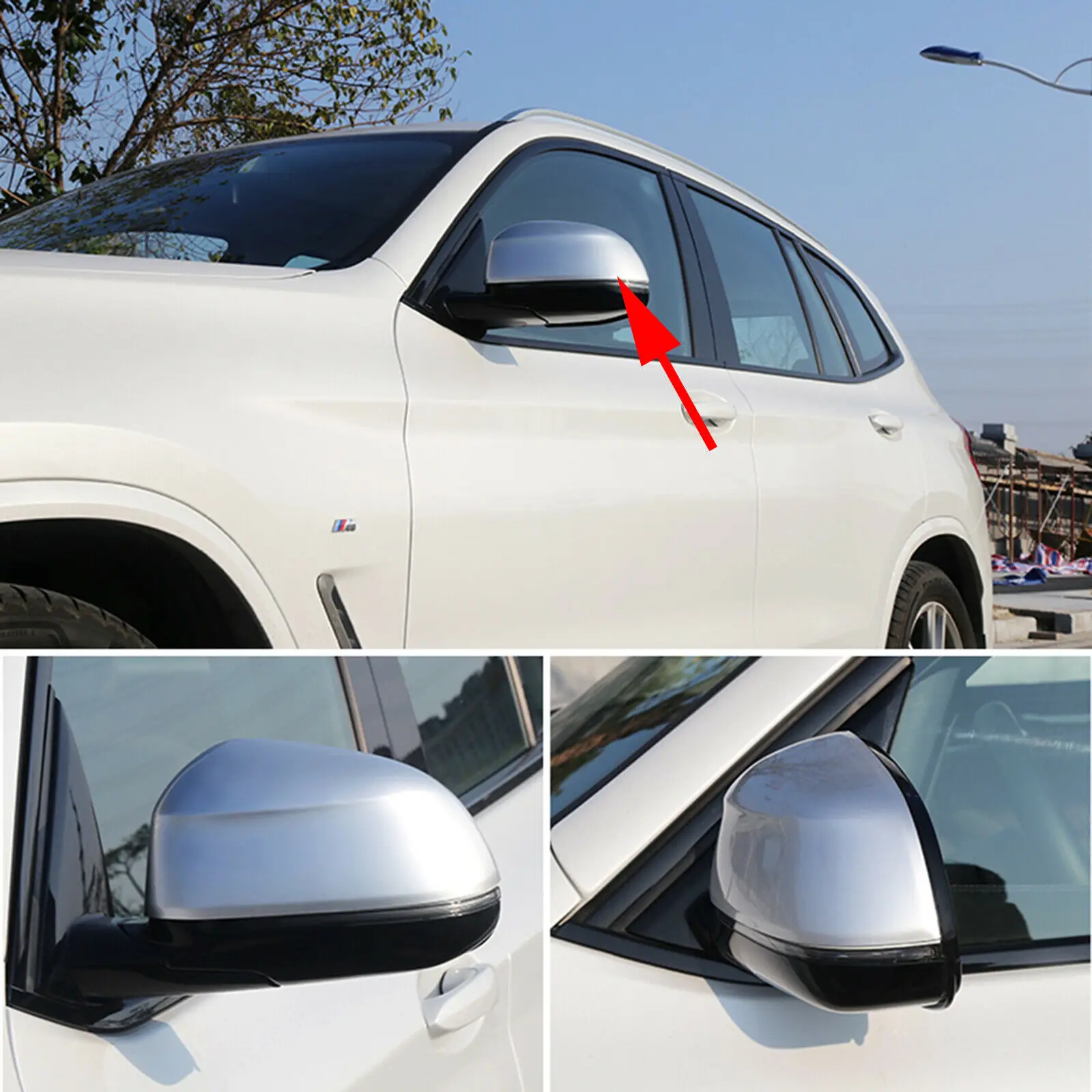 

Для 2018 2019 2020 2021 BMW X3 G01 внешнее матовое хромированное боковое зеркало заднего вида, накладка, аксессуары, 2 шт.