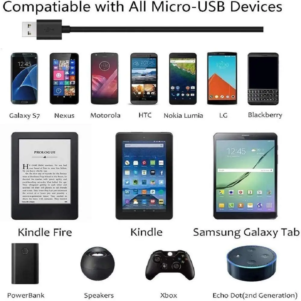 Кабель Micro USB, для Samsung Galaxy S7, S6 Edge, S5, Note 5, 4, A3, A5, A7, A8, A9, 10 шт. в упаковке