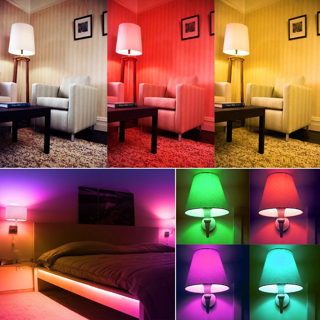 E14 LED Bulb Candle Color Indoor Neon Sign Light Bulb RGB Tape With Controller Lighting 220V E12 Dimmable Smart Lamp For Home