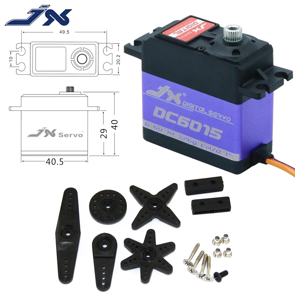 

JX DC6015 4.8-6.6V 15kg High Torque Metal Gear Coreless Digital Servo For 1/8 1/10 RC Wltoys Drift Car Truck