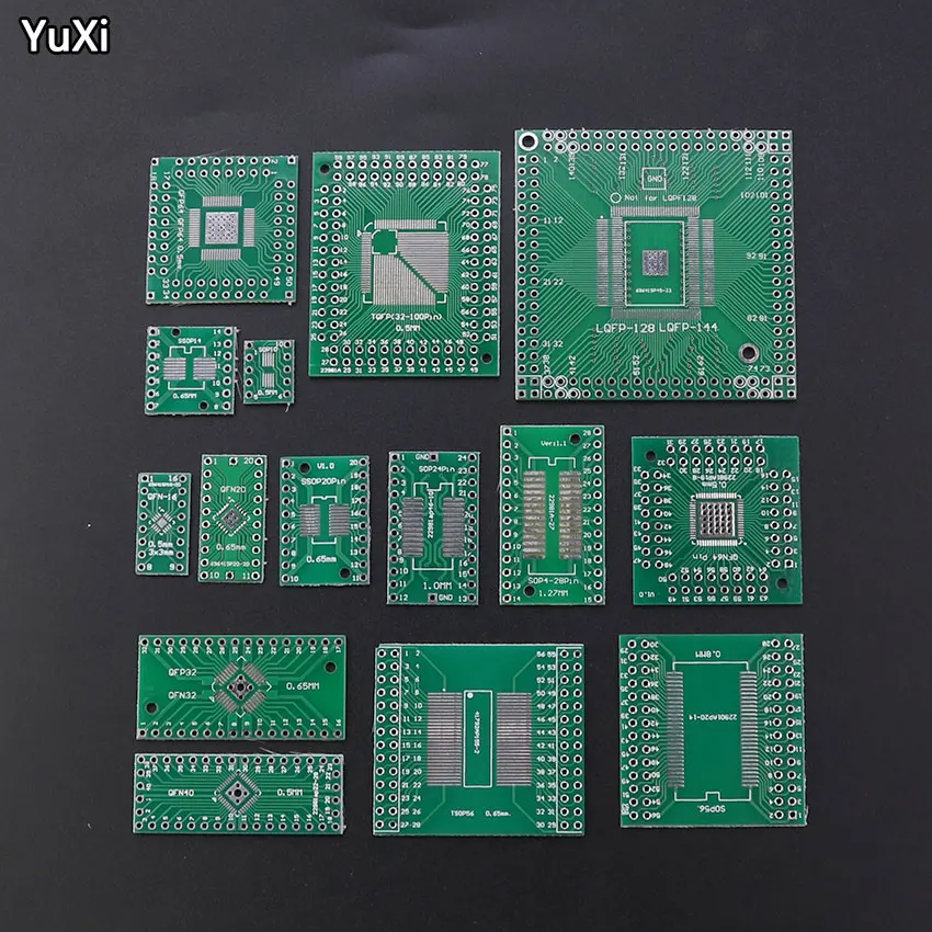 

YUXI 10PCS PCB Board SMD Turn To DIP Adapter Converter Plate SOP 8/16/14/20/24/28P SOT89 SOT23 SOT223 TO DIP SOP/MSOP/TSSOP