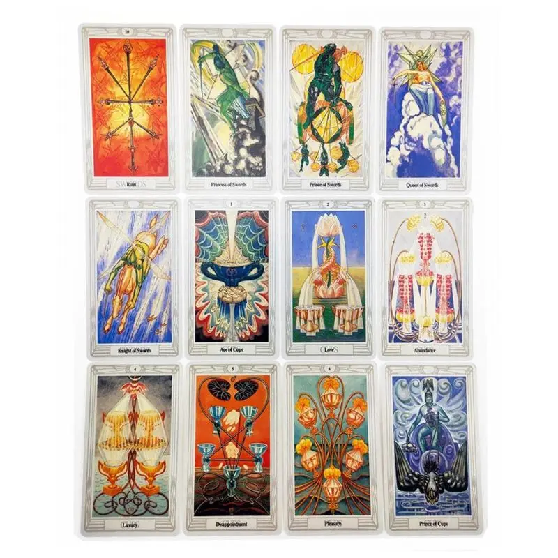 2023 New Thoth Tarot 78 Cards Deck Mysterious Divination Oracle Playing Card Board Game