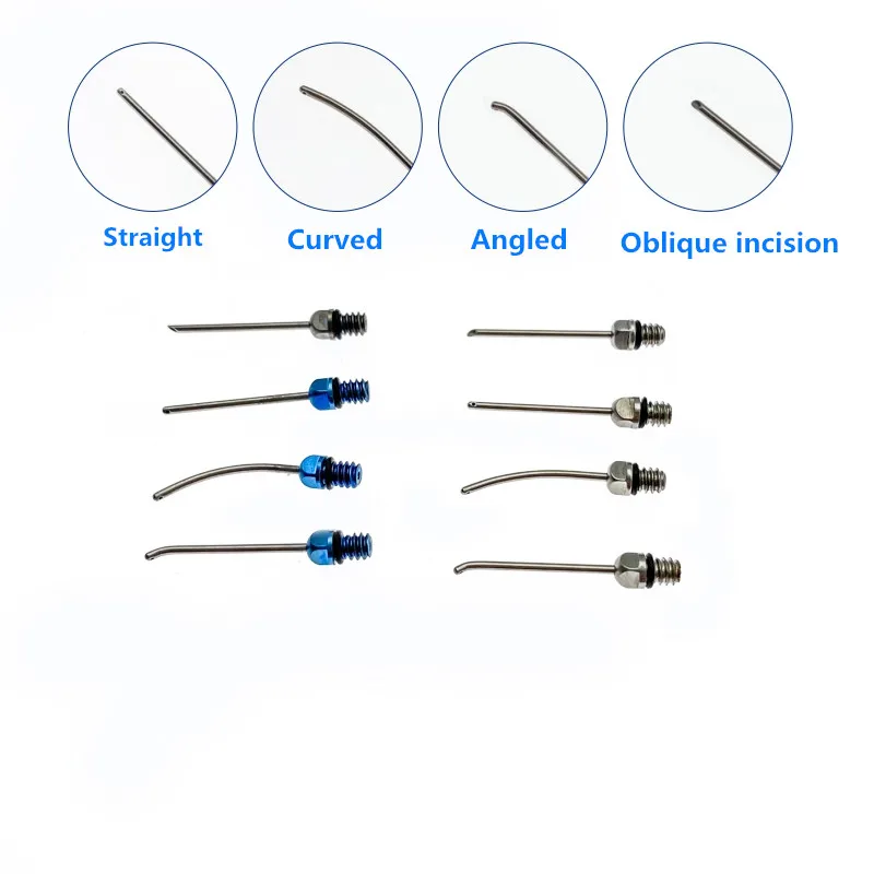 

Ophthalmic Ultra Microemulsion Sucking Tips Ophthalmic Uitrasonic Injection Tips Microscopic eye Surgical Instruments