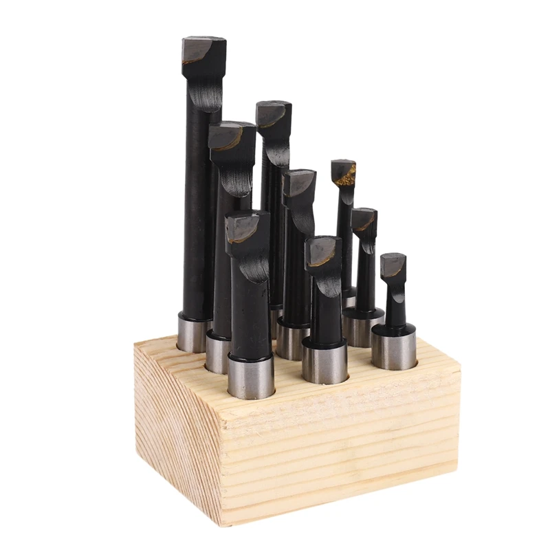 9Pcs durevoli barre di alesatura con gambo in lega dura Set di barre in metallo duro 12Mm per testa noiosa da 2 pollici 50Mm per fresatura del tornio