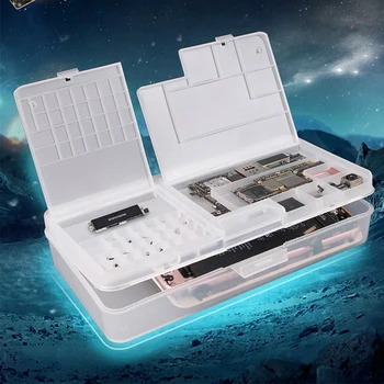 1 adet güneş SS-001A saklama kutusu çok fonksiyonlu LCD telefon ekranı anakart IC cips parçaları organizatör telefon tamir saklama kutusu