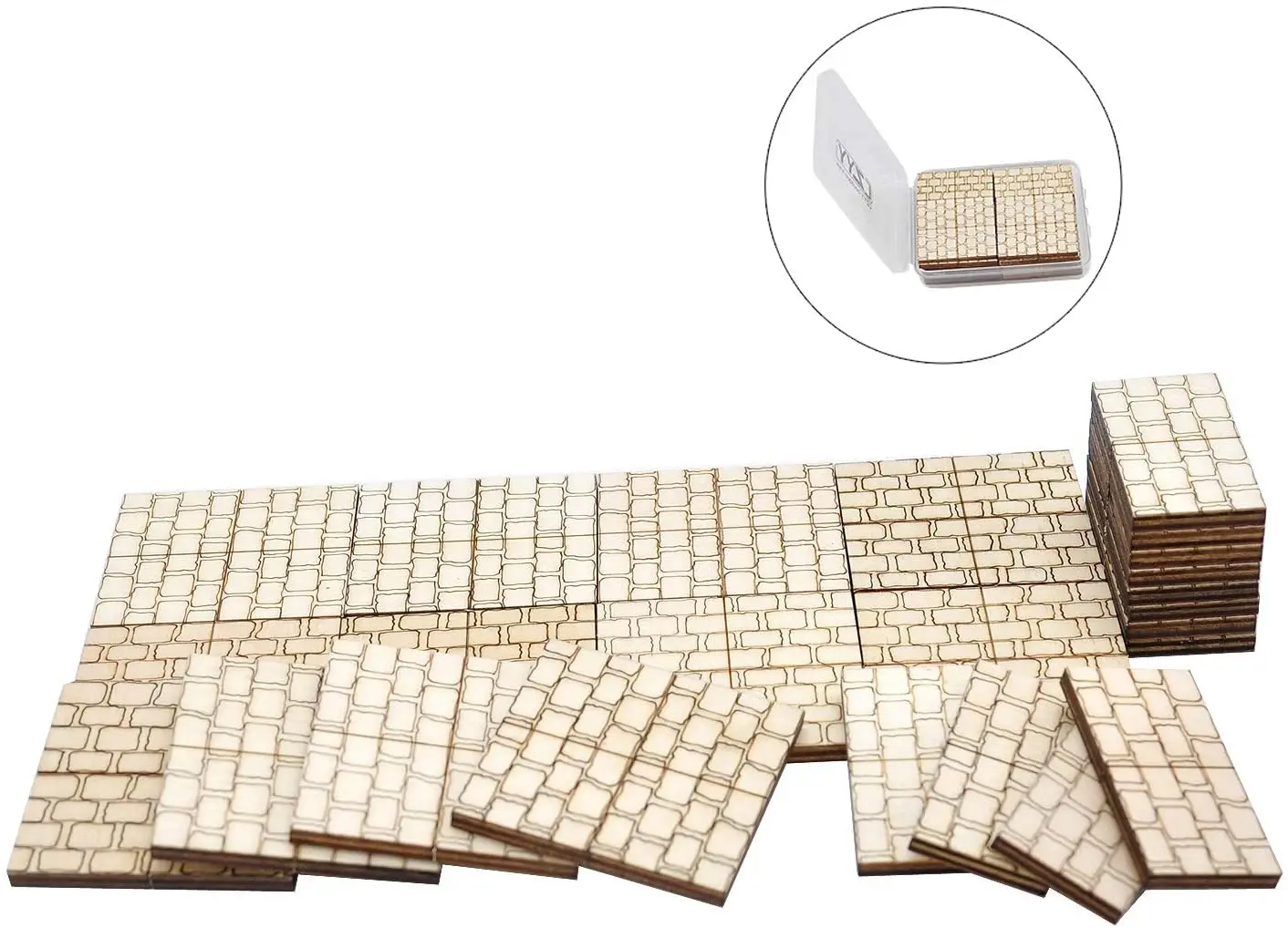 Dungeon Stone Square Floor Tiles (Set of 24) Wooden Laser Cut D&D Modular Terrain 1\