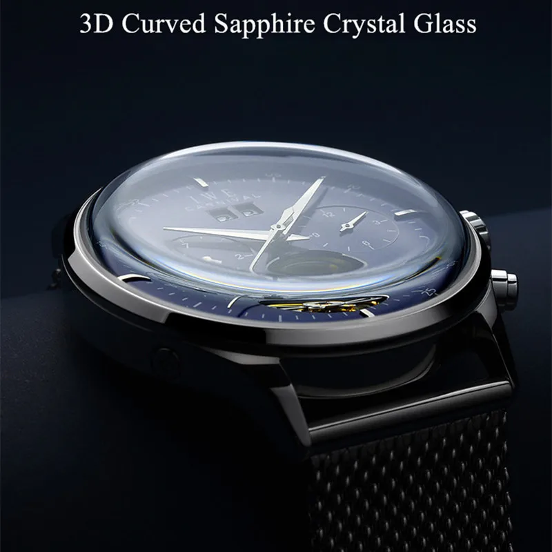 CARNIVAL Mens Mechanical Watches Brands Luxury Sapphire Calendar Automatic Movement Wristwatches Waterproof for Men Montre Homme