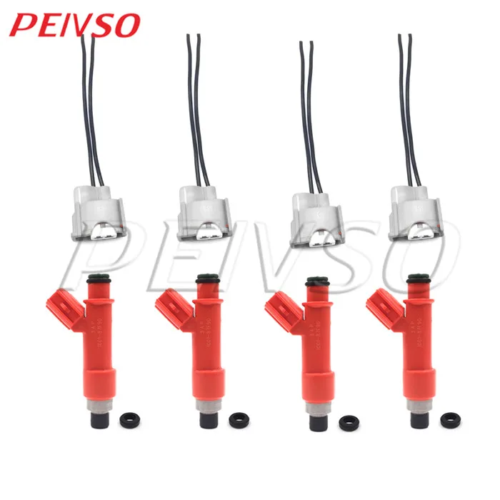 

PEIVSO 4pcs 1001-87F90 High performance 850CC 83lb Fuel Injector with plugs For TOYOTA Corolla AE86 E85 MR2 4AGE Turbo