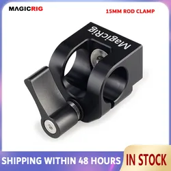 MAGICRIG abrazadera de varilla única de 15mm con tornillo de localización ARRI para montaje EVF, sistema de soporte de varillas de 15mm, para jaula de cámara/Mango/placa