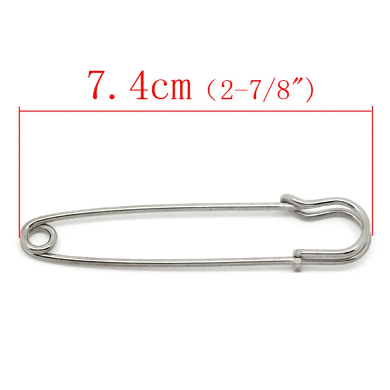 Silver Color Stitch Holders Safety Pins Brooch Metal Large Safety Lock Pin Jewelry Findings DIY Sewing Tools Apparel Accessories