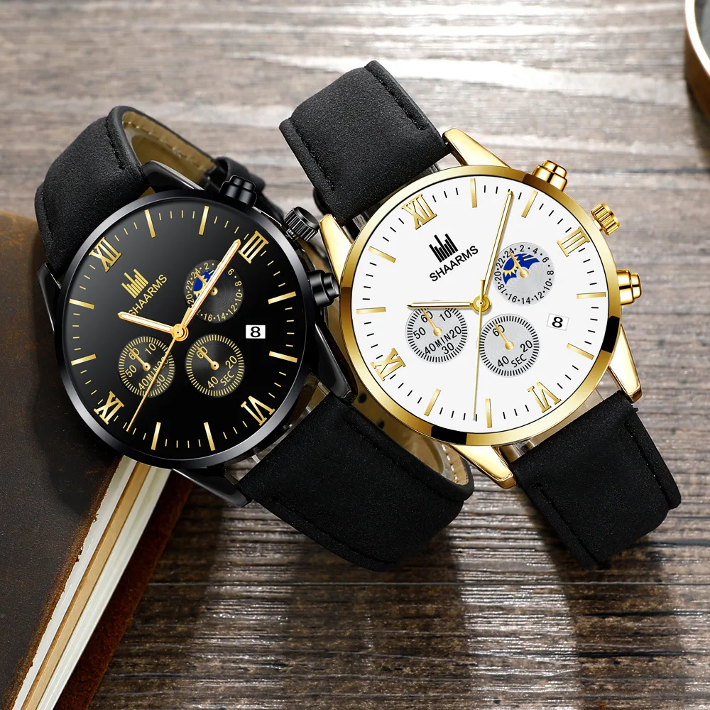 2024 Top New Men Watches Luxury Calendar Leather Strap Watch Mens Military Sport Luminous Quartz Watch For Men relogio masculino