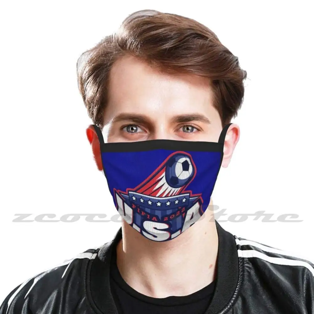 Go Usa 2022 Washable Trending Customized Pm2.5 Filter Mask 2022 Usa America United States 2022 Cup 2022 Sports American Soccer