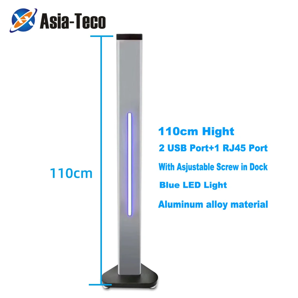 Device base Temperature Facial Recognition Camera Spare parts metal base with LED lights floorstand base