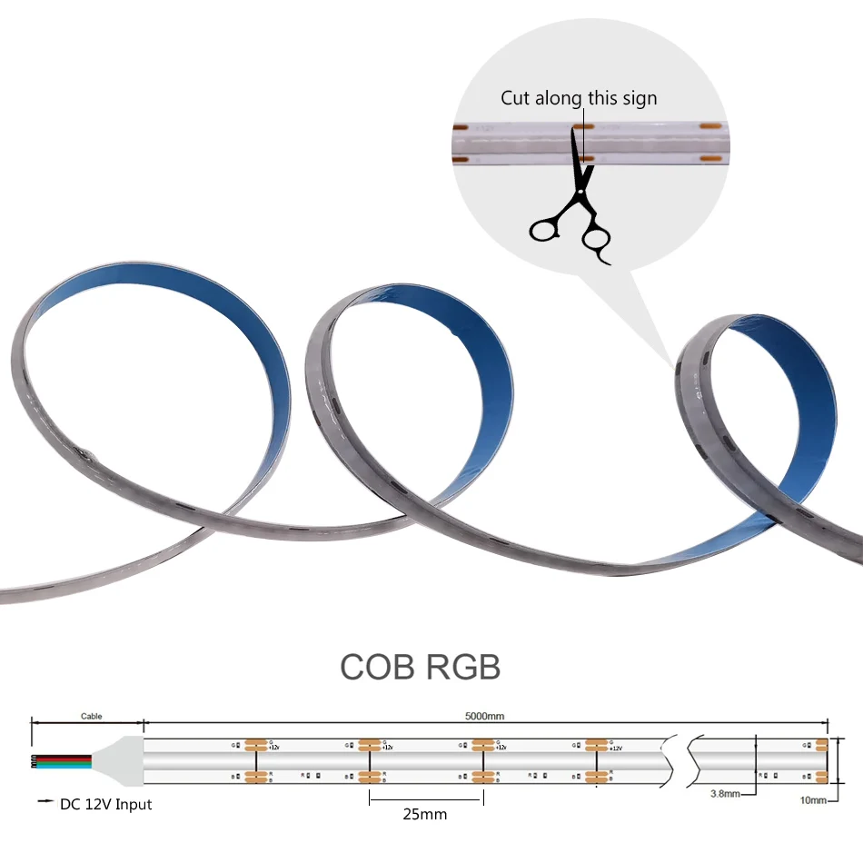 Rgb高密度の柔軟な植木鉢,DC12V 756leds/m,室内装飾照明,1m-5m