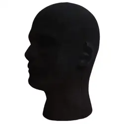Male Foam Flocking Head Model Glasses Headset Wig Display Stand Tool Mannequin hairdresser's head Black foam mannequin hair head