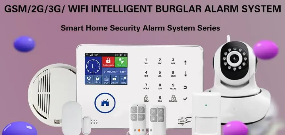 2.4 Inch GSM+WIFI Home Security  Burglar  Alarm System  With IP Camera