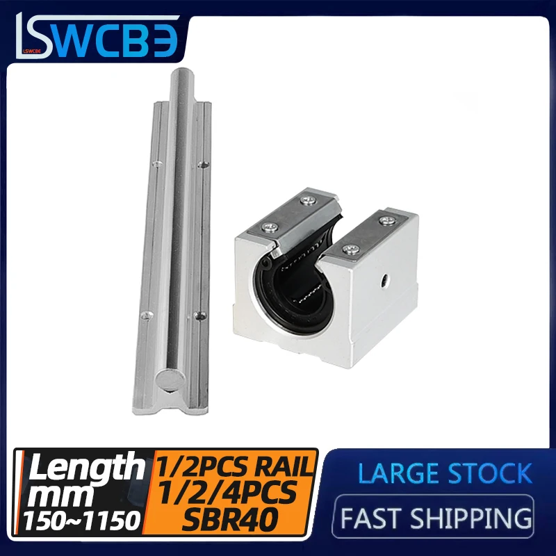 

Standard open box type linear guide SBR40 L=150-1150mm，1/2PC rail+1/2/4PC SBR pressure plate