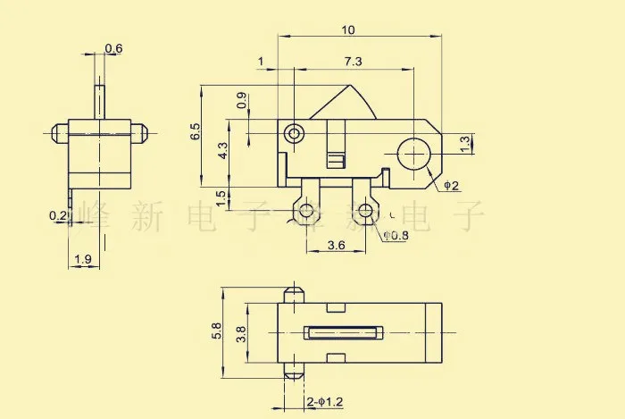 10pcs Reset detection switch 2 feet often open the belt small miniature limit switch silent mute in micro light touch