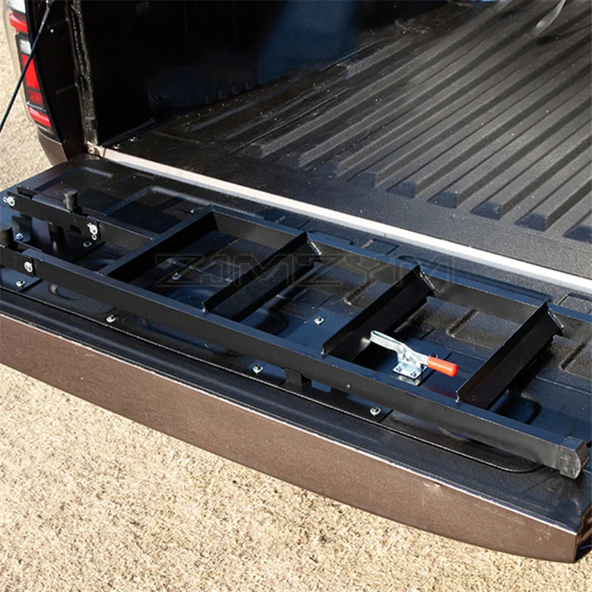 Universal Fit Tailgate Ladder For Pickup Truck Car Rear Door Ladder  Protective Frame Tailgate Folding Ladder Auxiliary Ladder