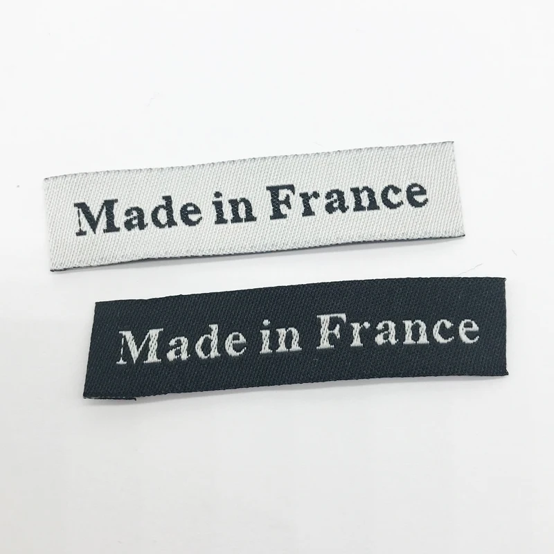 Origin Woven Labels Made In France For Clothing Bags Shoes Hand Made Fabric Labels For Sewing Tags Free Shipping