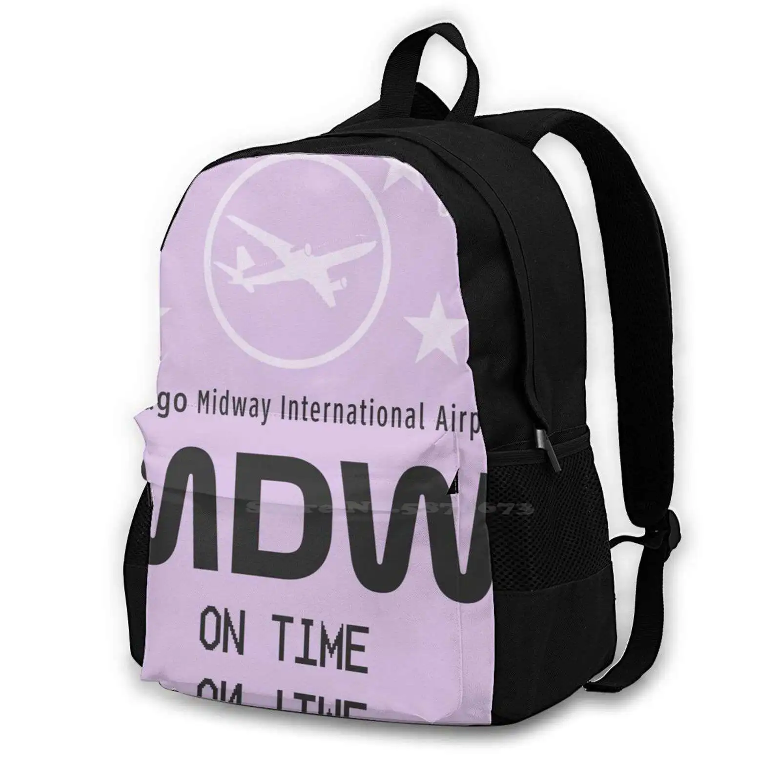 Mdw Airport Fashion Travel Laptop School Backpack Bag Airport Tag Luggage Airports Slc Airplane Air Blue Travel Adventure