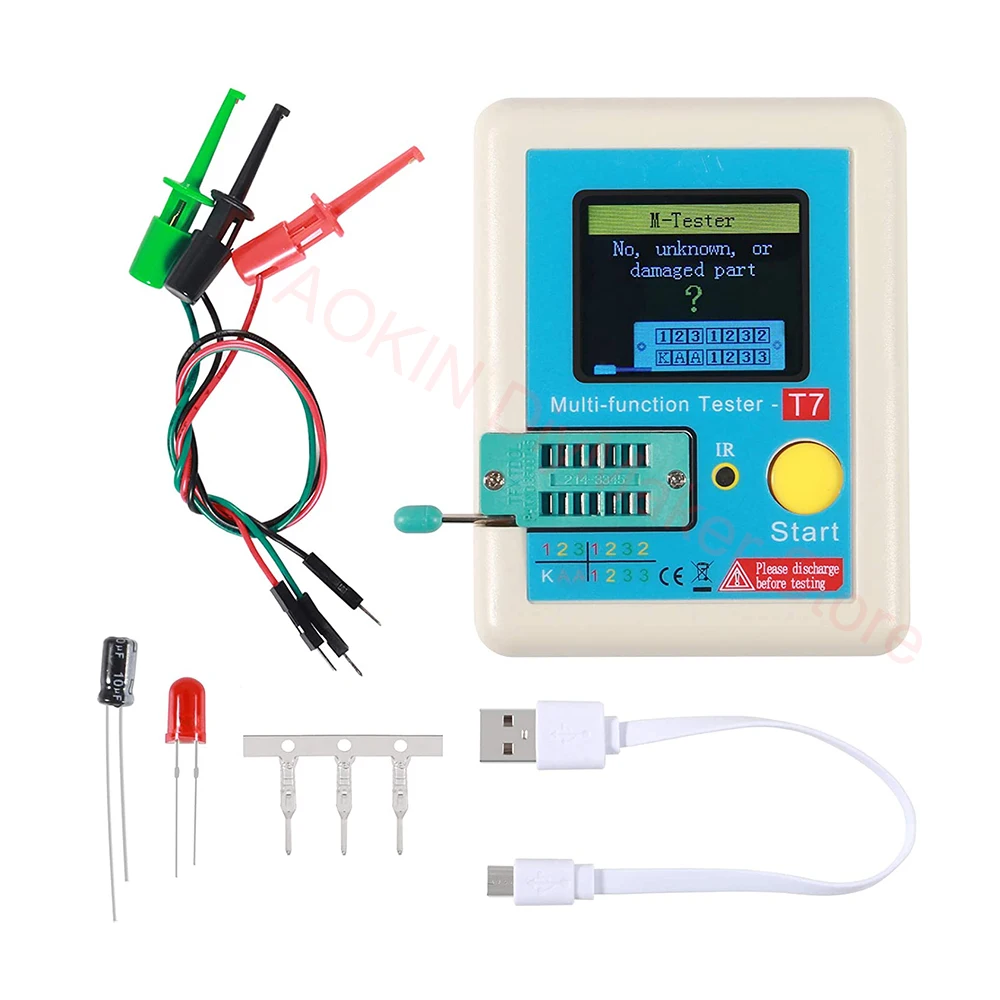 LCR-TC1 TCR-T7 Transistor Tester Multimeter Colorful Display For Diode Triode MOS/PNP/NPN Capacitor Resistor Transistor