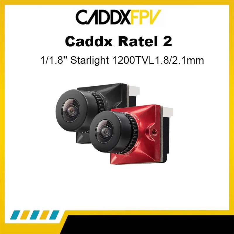 

Caddx Ratel 2 1/1.8'' Starlight 1200TVL1.8/2.1mm Lens FOV 165° NTSC/PAL 16:9/4:3 Switchable Micro FPV Camera For RC Drone camera