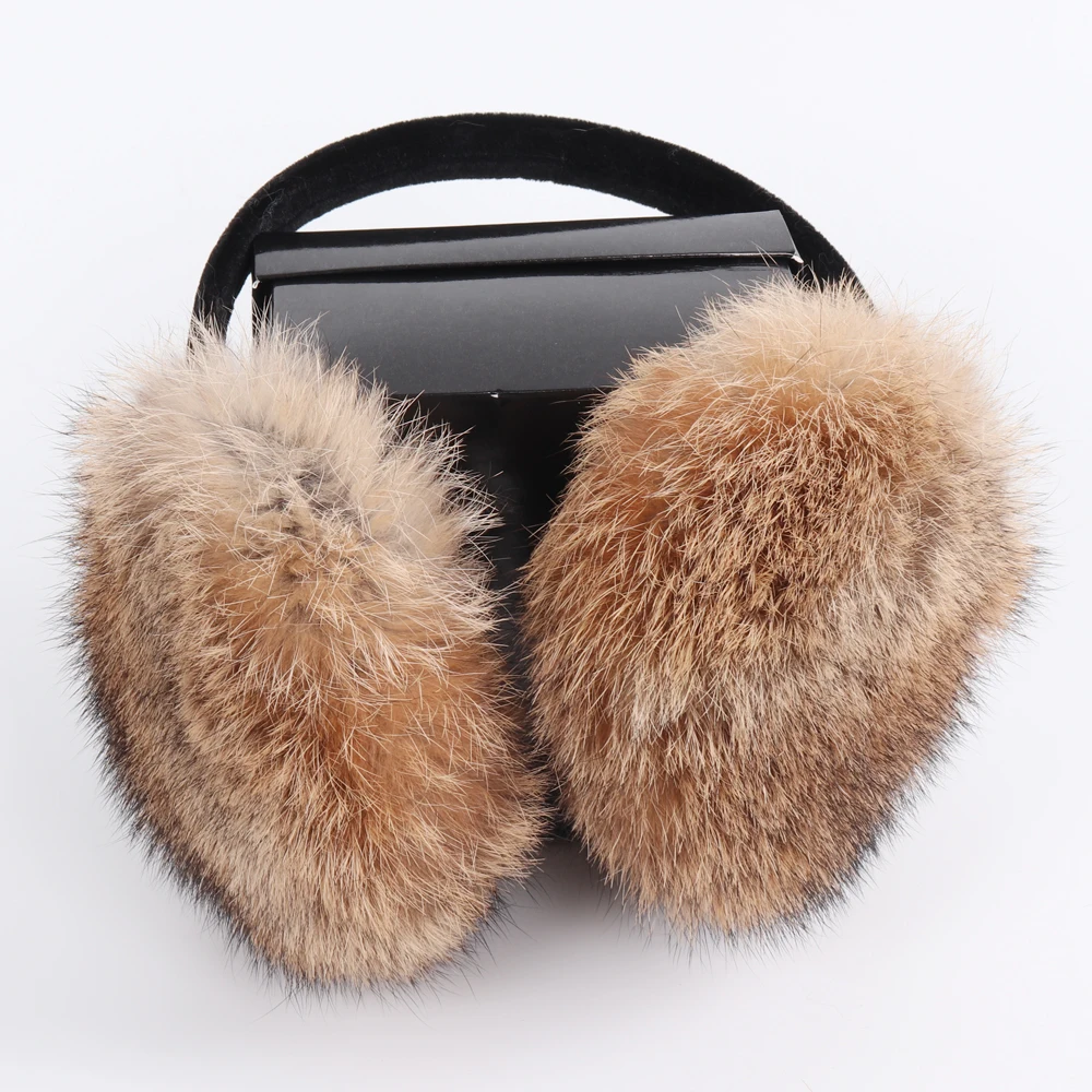 Nova chegada das mulheres inverno real pele de coelho earmuffs meninas quente pelúcia pele de coelho earflaps térmica senhora natural pele de coelho earmuff