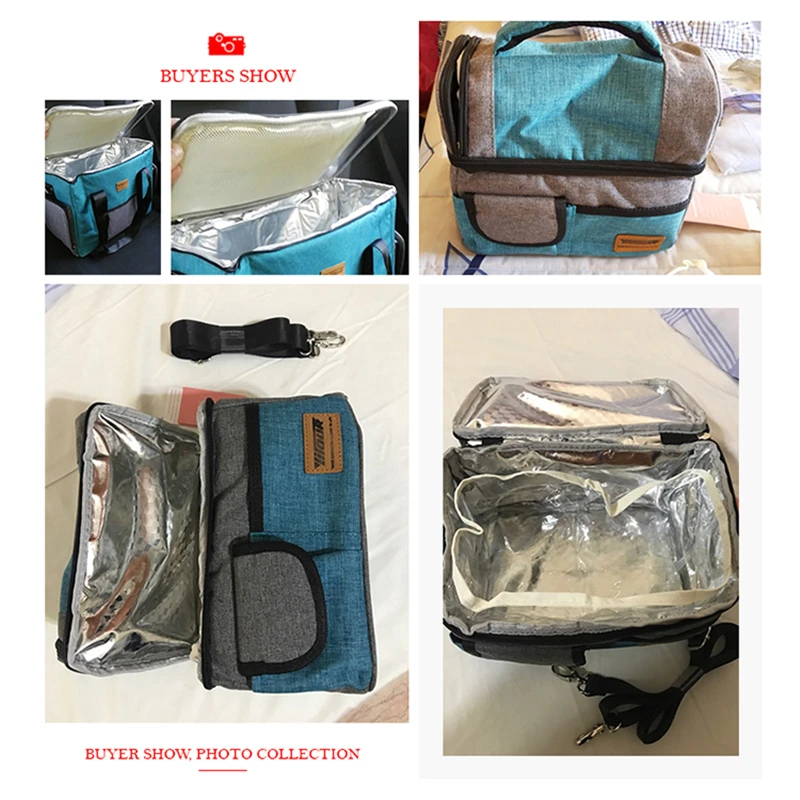 Large Capacity Insulation Lunch Cooler Bags Portable Folding Picnic Thermal Beer Cooler Ice Pack Food Fresh Keeping Containers