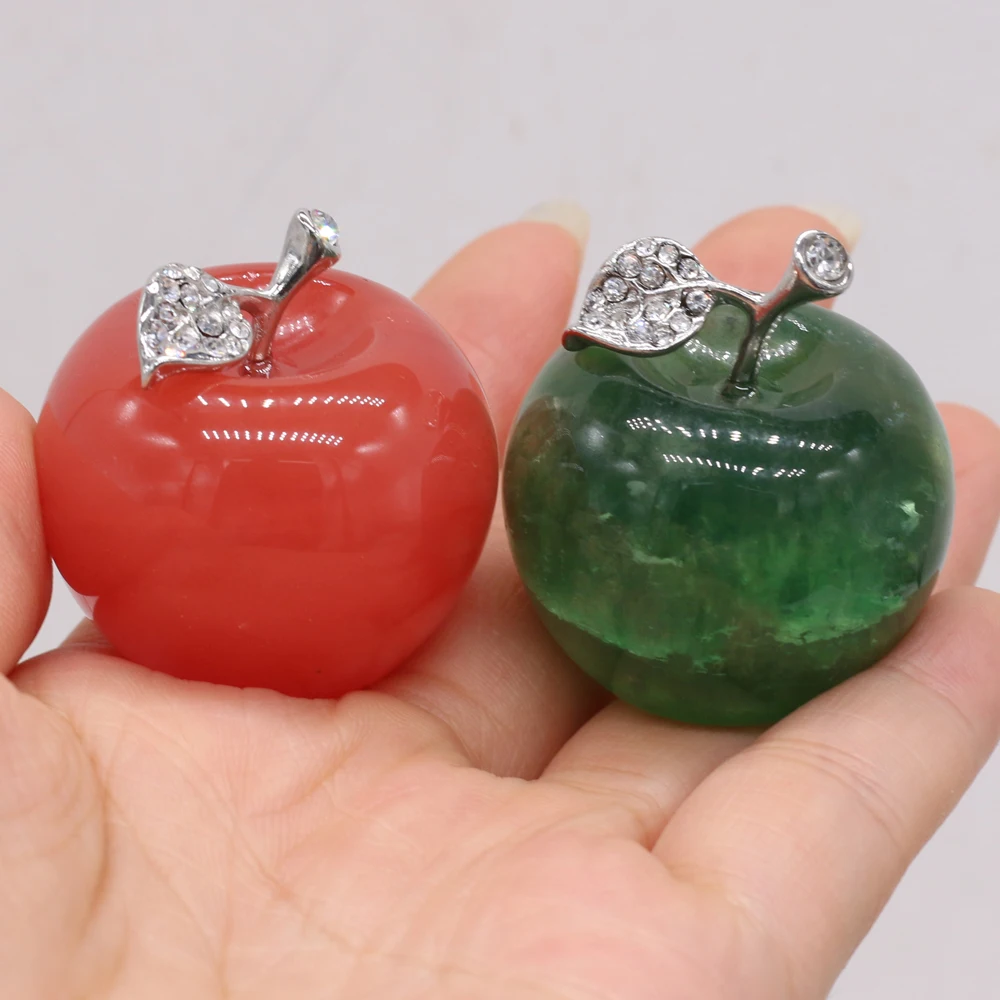 Hot Selling Natural Stone Gems Personality Cute Apple-shaped Home Furnishing Ornaments Decorations Birthday Exquisite Gifts