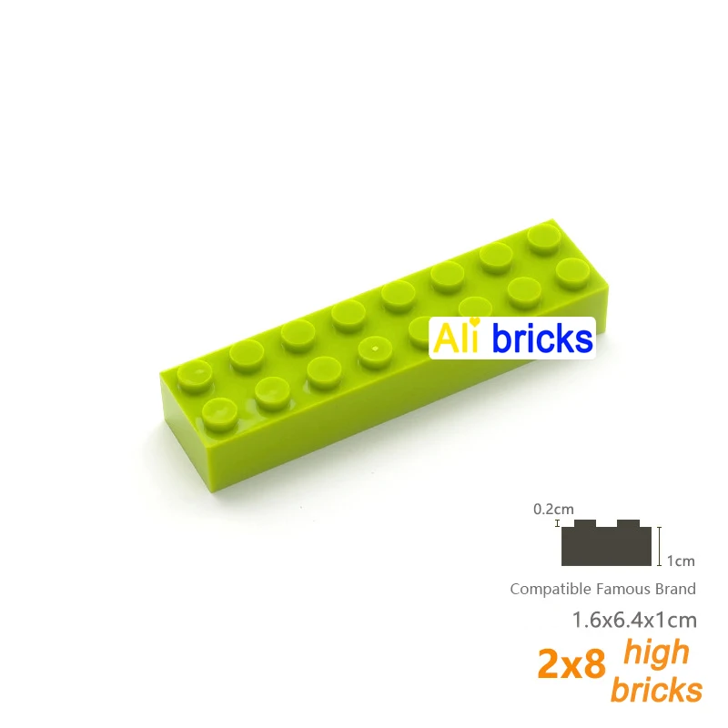 120pcs 2x8 Dot DIY Building Blocks Thick Educational Creative Toys for Children Figures Plastic Bricks Size Compatible With 3007