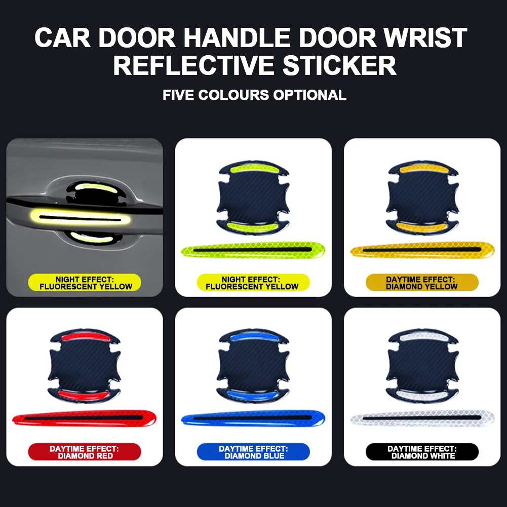 Door Handle Sticker 3D Carbon Fiber Car Paint Scratch Protector Sticker Auto Door Handle Scratch Cover Accessories