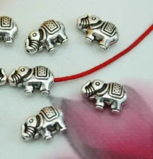 8*13mm 10pcs/lot Tibetan Silver elephant Bead Antique Loose  Spacer Connectors for DIY Jewelry Making bracelet fgd5d