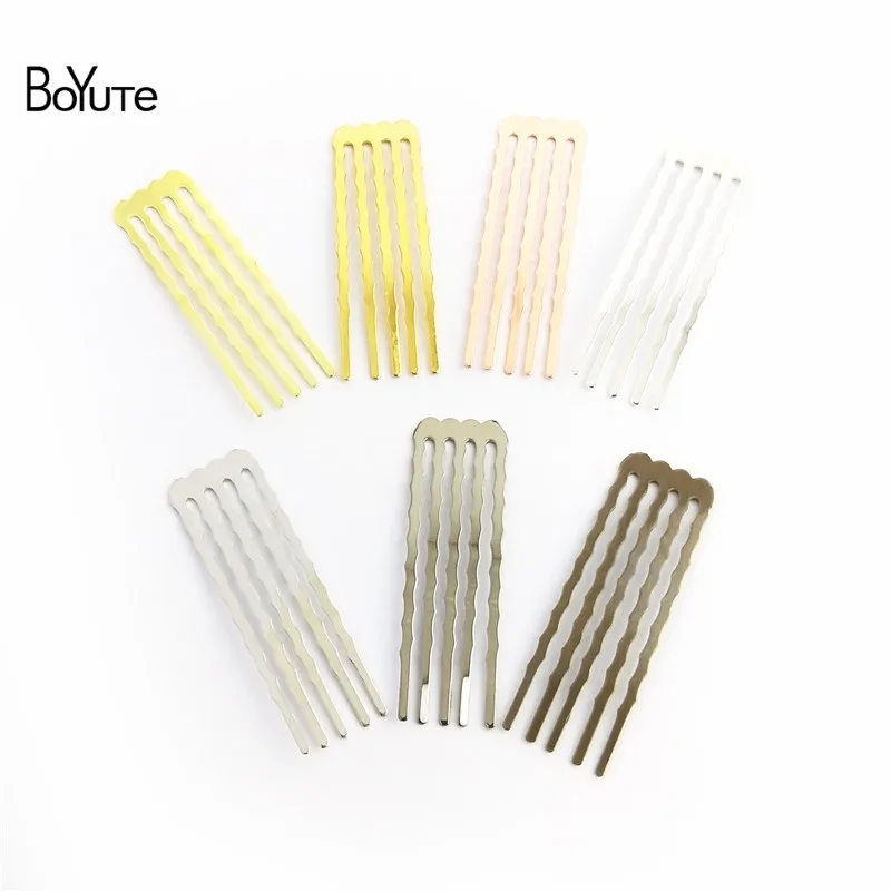 BoYuTe (20 Pieces/Lot) 50MM Height 5/10/13 Teeth Metal Brass Hair Comb Materials Diy Handmade Hair Accessories