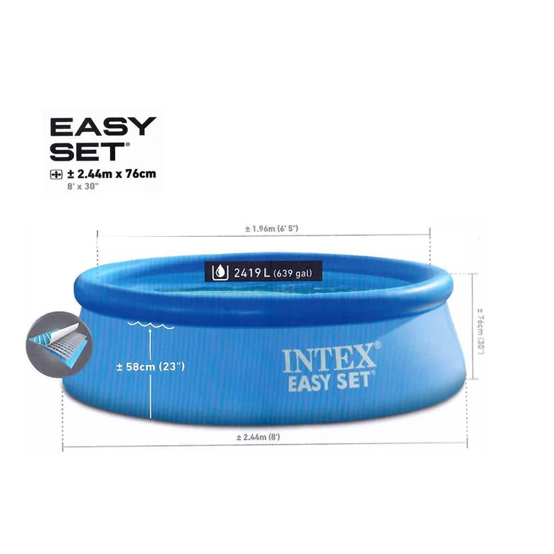 INTEX 6 8 10 feet summer swimming pool adult inflatable ring pool giant family garden water play above ground pool kids piscine