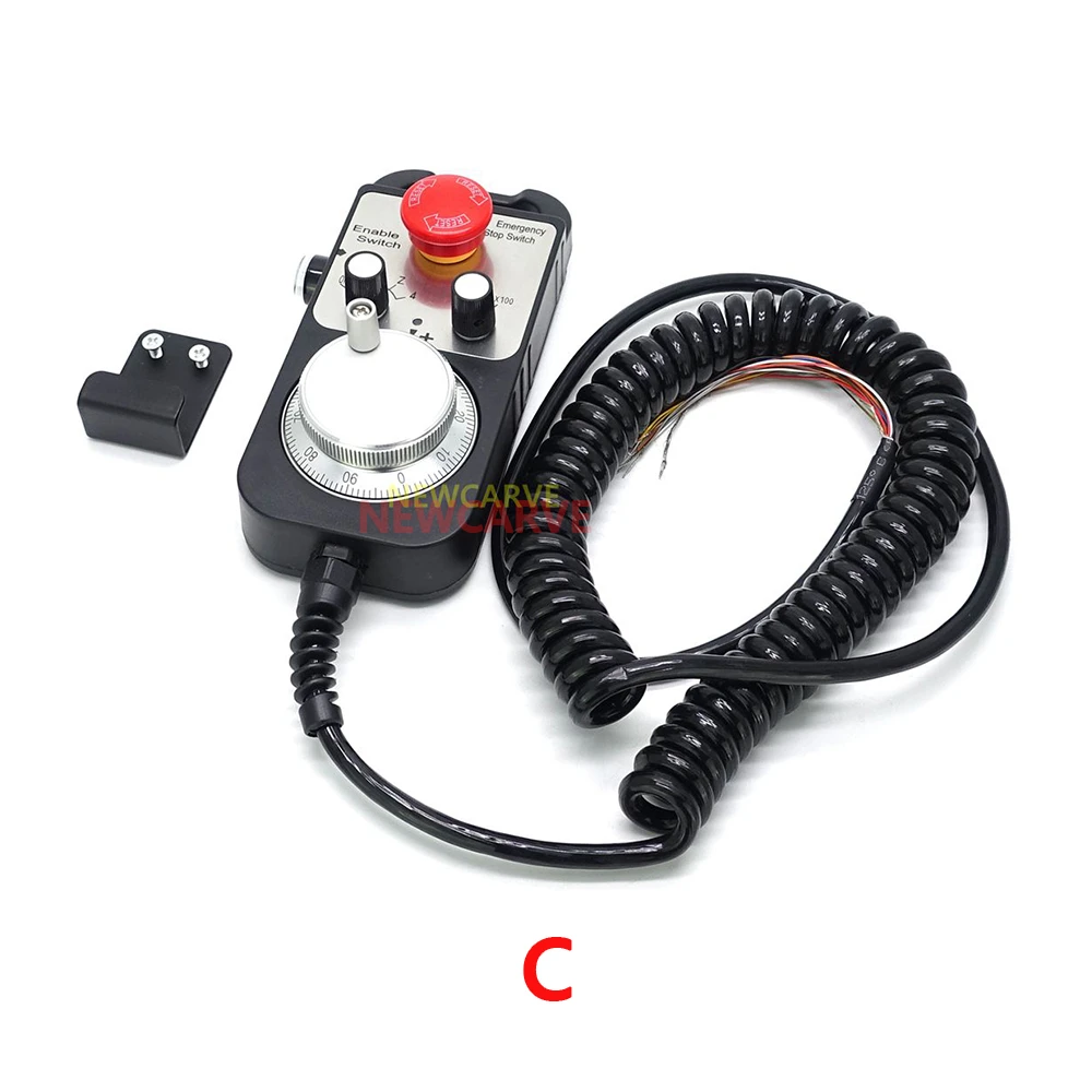 4 6 Axis MPG Universal Pendant Handwheel Manual Pulse Generator 5V 12V 24V With Emergency Stop For CNC Router Machine NEWCARVE