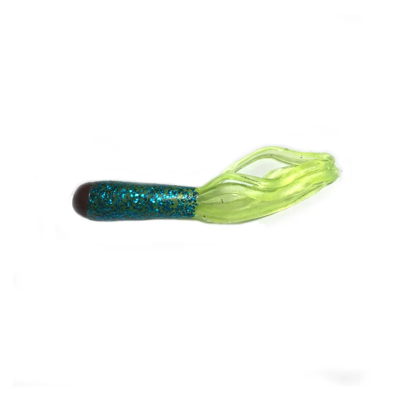 20pcs/lot Tubular Lures Multi-color Soft Baits 5cm/0.6g Artificial Silicone Beard Lure Wobblers Carp Fishing Gear tackle