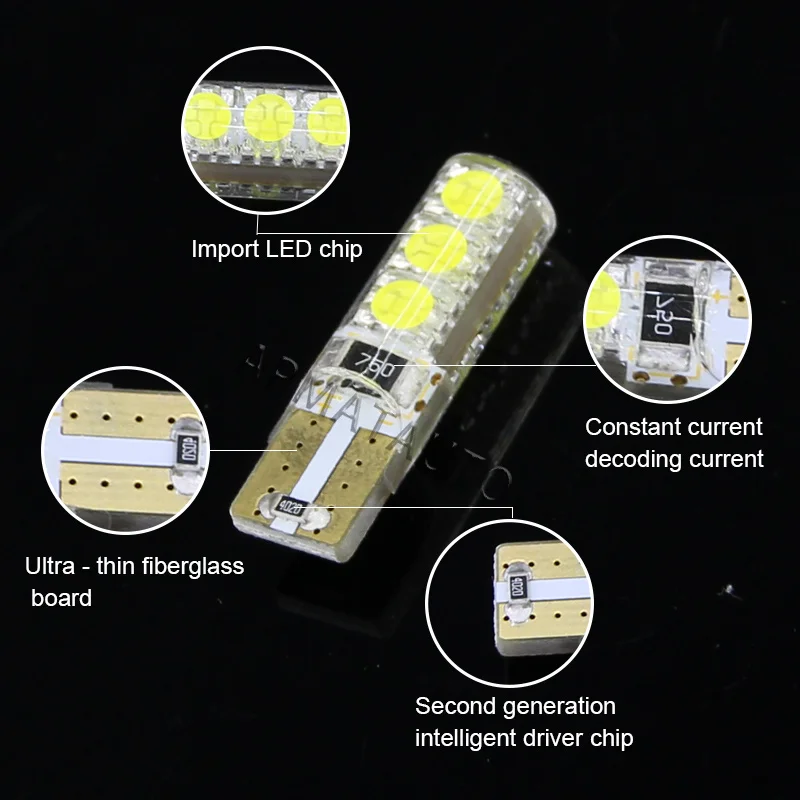 2 x Car Styling   Canbus  No  Error  T10 W5W 12V LED Clearance Light Marker Lamp Bulb Source For Skoda  Octavia Superb Fabia