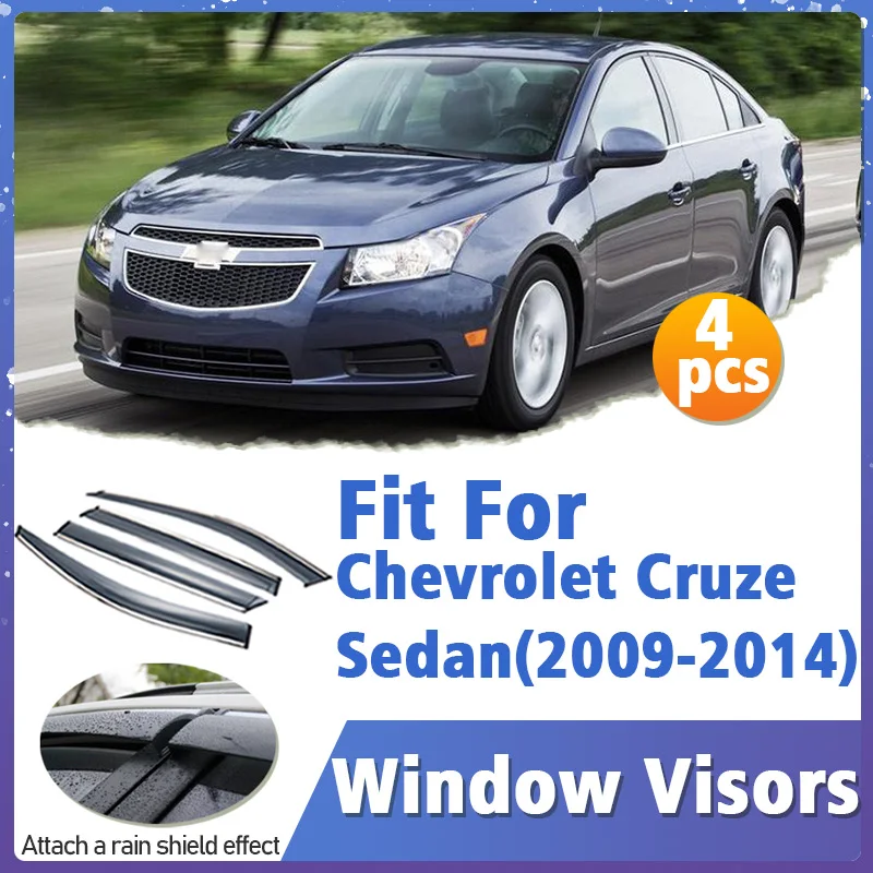 

Window Visor Guard for Chevrolet Cruze Sedan 2009-2014 Cover Trim Awnings Shelters Protection Sun Rain Deflector Accessories