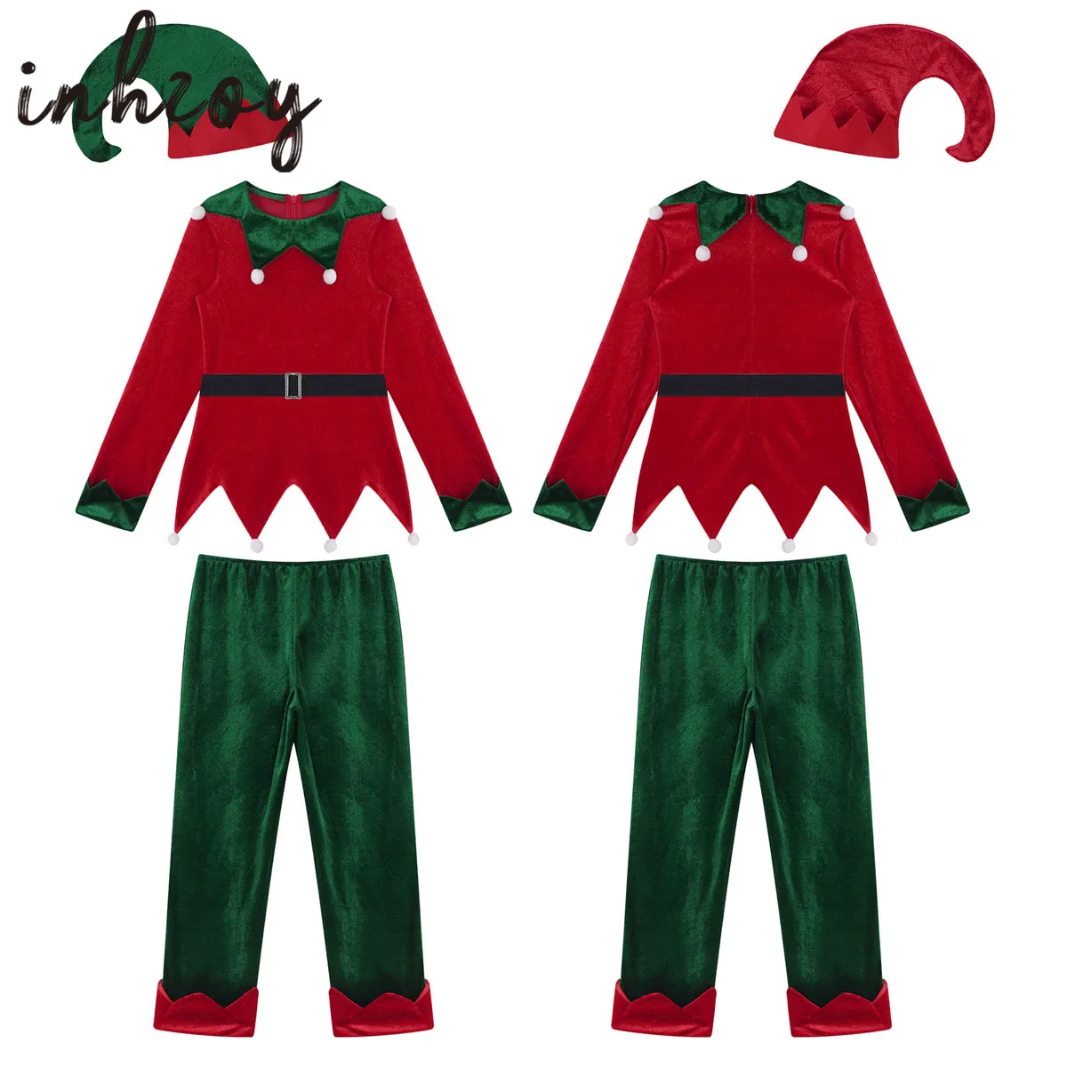 Traje de natal elf para crianças roupa de ano novo meninas meninos papai noel cosplay natal conjunto inteiro