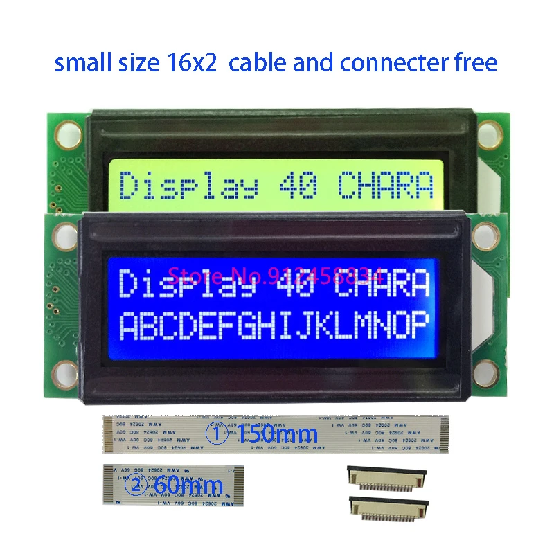 Mini Módulo de pantalla LCD de tamaño pequeño 1602, conector FFC de 16 pines