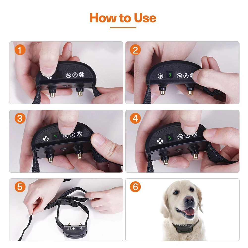 Pet Dog Anti Bark Guard Waterproof Auto Anti Humane Bark Collar Stop Dog Barking Rechargeable Shock Safe USB Electric Ultrasonic