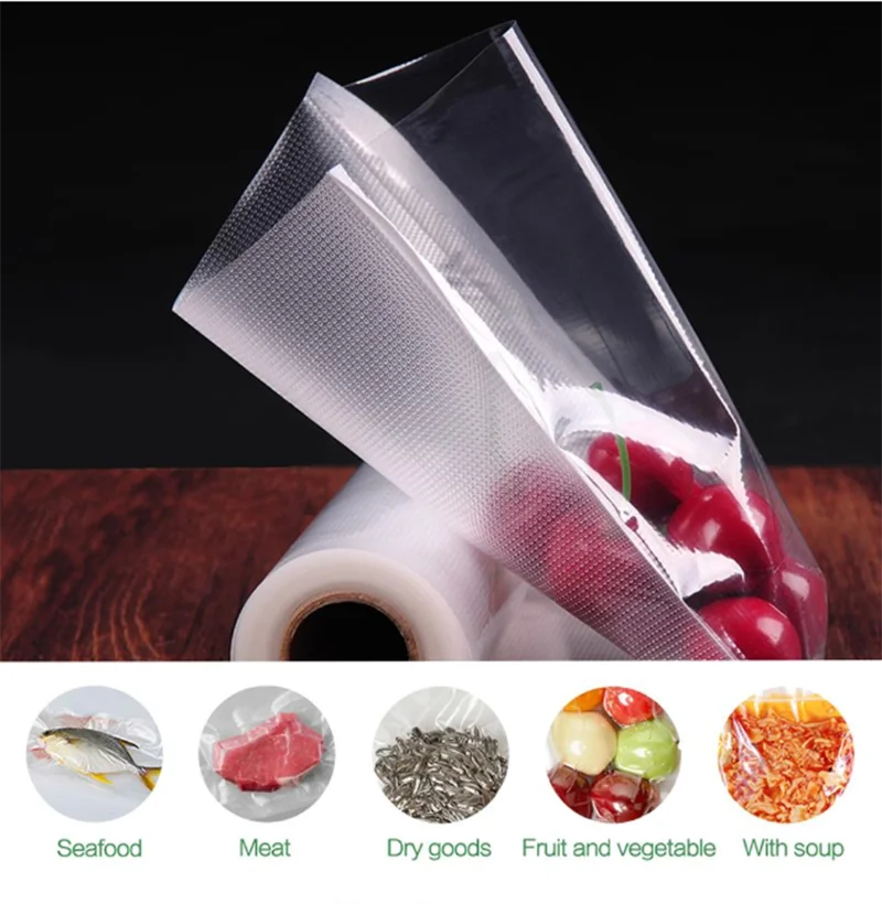 YUMYTH 식품 BPA 프리 수비디 진공 가방, 양각 진공기 포장 보관 가방, 주방 가전 T106, 50 개, 100 개