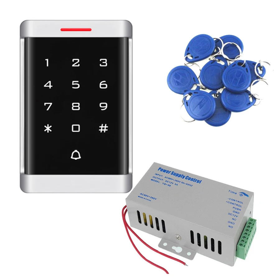 

with power Door lock Waterproof Standalone Access Controller Touch Keypad 125KHz Metal Card Reader EM Card Password