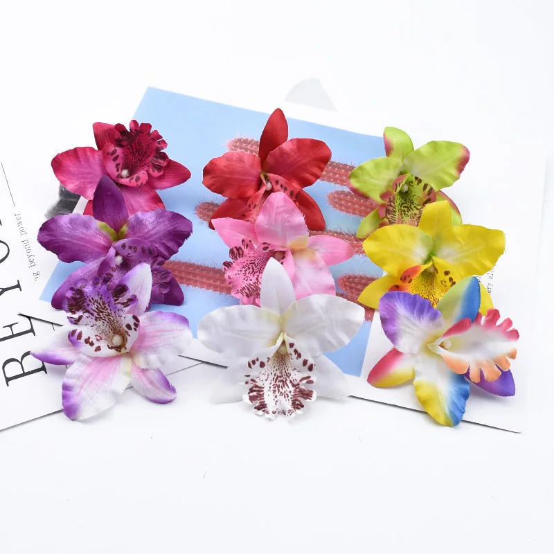 10 Pieces Thai Butterfly Orchid Wedding Bridal Accessories Clearance Diy Gifts Candy Box Home Decor Artificial Flowers Cheap