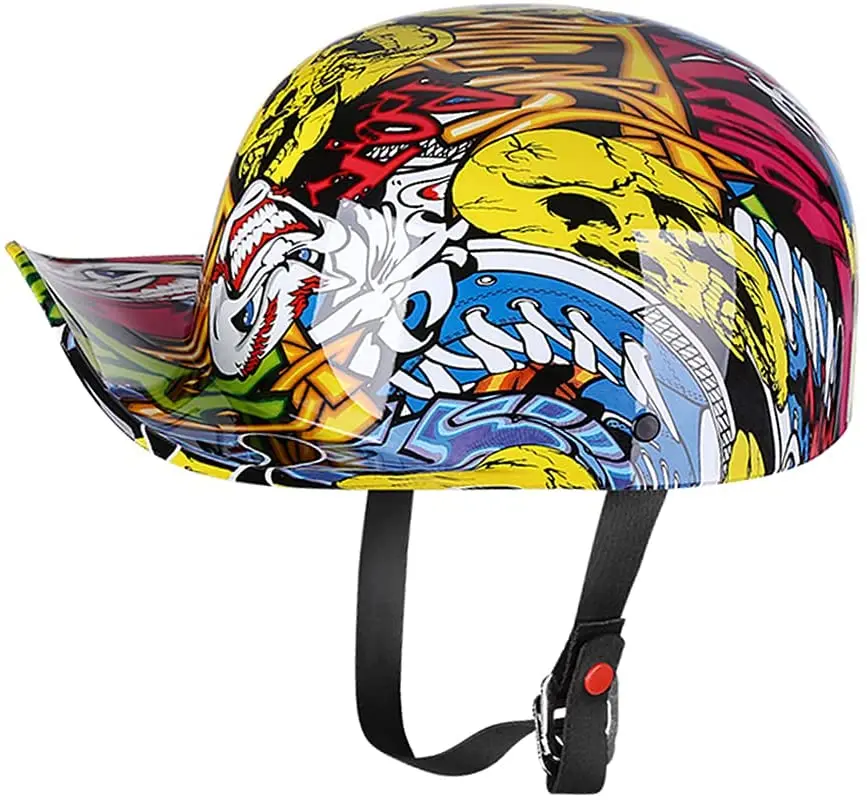 

Vintage Open Face Motorcycle Helmet Retro Baseball Cap Half Helmets Men Women for Scooter Moped Cap Street Cruiser Jet