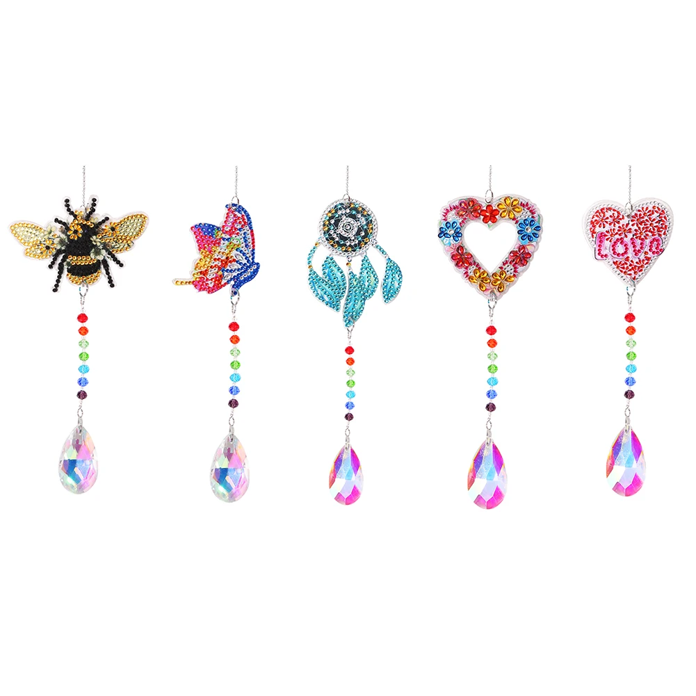 5D Diamond Painting Wind Chime Pendant Crystal Jewelry Diamond Painting Kit DIY Handmade Craft Windchime For Window Home Decor